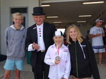 George Stas Magician with a group of children